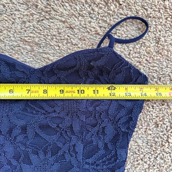 B. Darlin Royal Blue Lace Fit & Flare Dress Size 4 | Strappy Back Party Glam - Picture 13 of 15